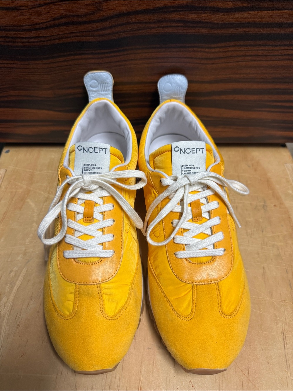 Oncept Women's Yellow Lace-Up Athletic Sneakers